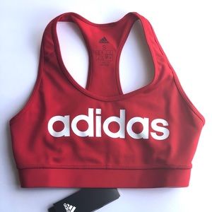 Adidas Red Logo Climalite Sports Bra NWT